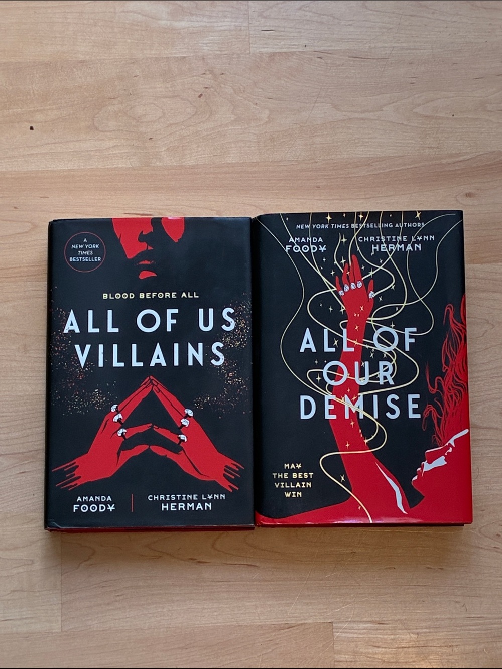 All of Us Villains & All of Our Demise Hardcover Book Set - Black and Red